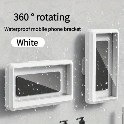 Fixed Waterproof and Anti-fog Mobile Phone Case Self-adhesive for Bathroom Shower Phone Holder Waterproof Touched Shower Phone