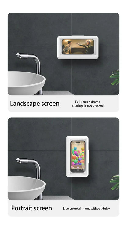 Fixed Waterproof and Anti-fog Mobile Phone Case Self-adhesive for Bathroom Shower Phone Holder Waterproof Touched Shower Phone